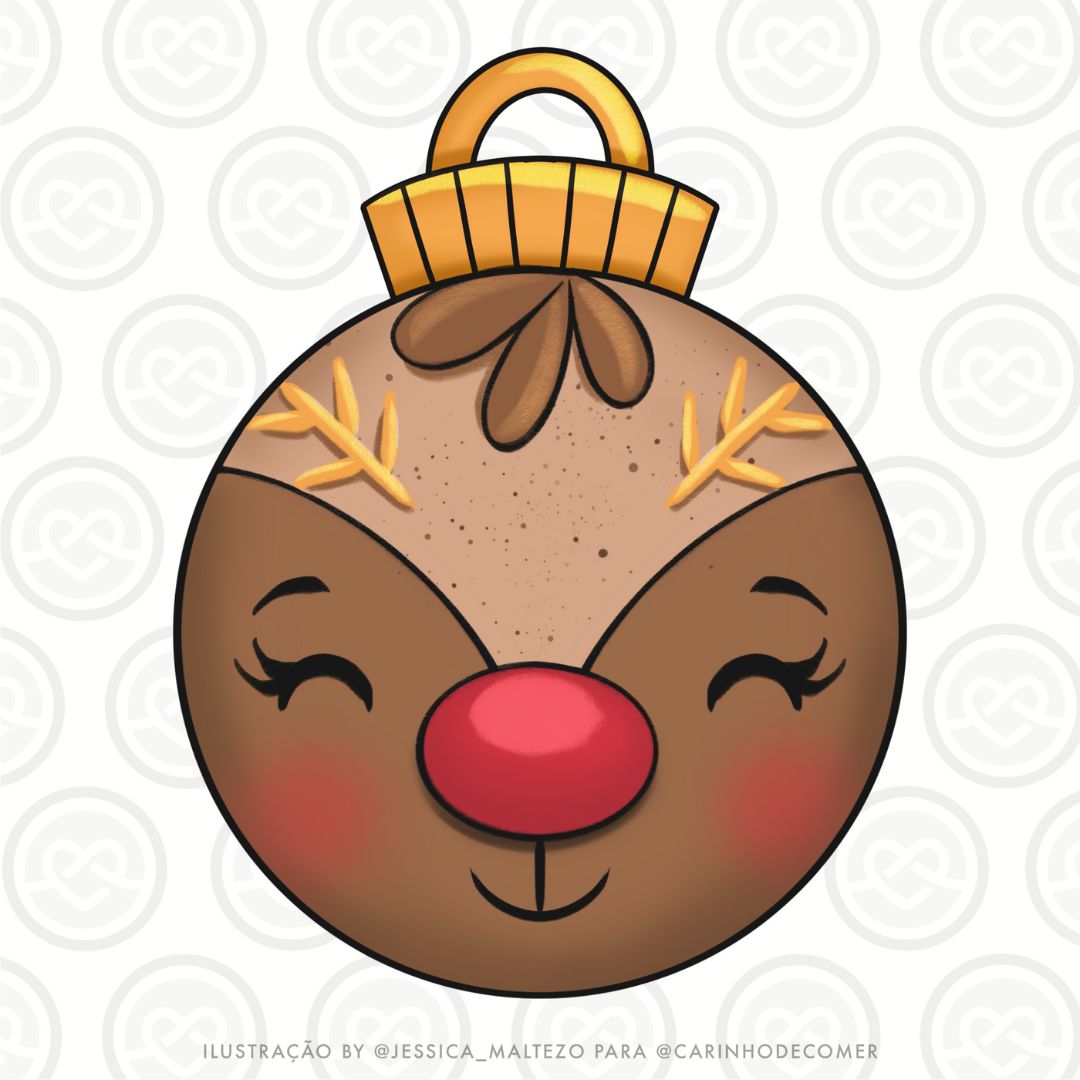 Cortador de Biscoito – Bolinha de Natal – 9cm – Acompanha Desenho – Carinho  de Comer